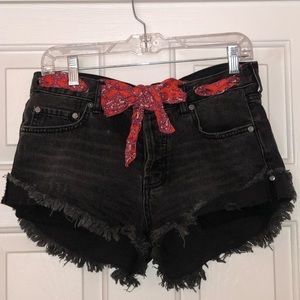 Free People We the Free Scarf Waist Denim Short
